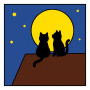Black Cats Beneath the Yellow Moon