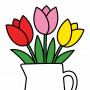 Tre Tulipani nel Vaso Bianco