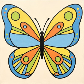 Papillon Symétrique aux Couleurs Vives