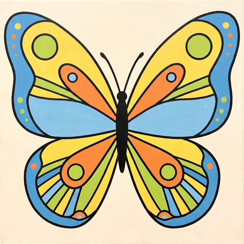 Papillon Symétrique aux Couleurs Vives