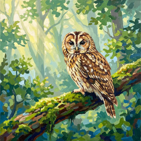 Misty Woodland Tawny Owl