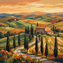 Colline Toscane à l’Heure Dorée