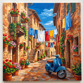 Zonnige Italiaanse Dorpssteeg
