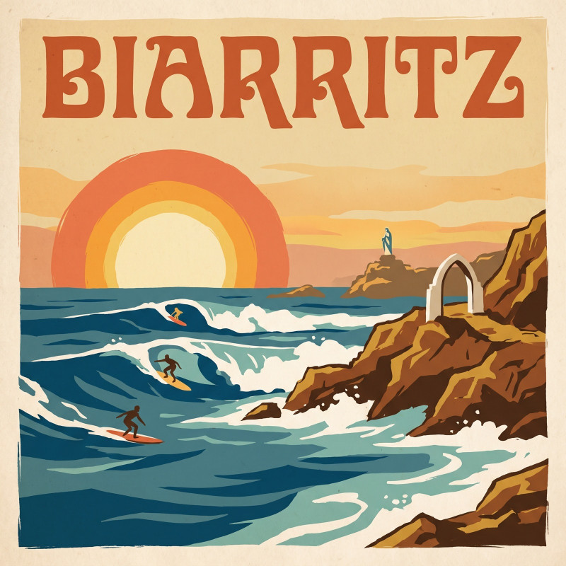 Vintage Biarritz aan Zee