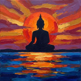 Buddha al Tramonto sul Lago