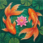 Poissons rouges et lotus rose