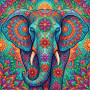 Boho-Elefant mit Mandala-Mustern