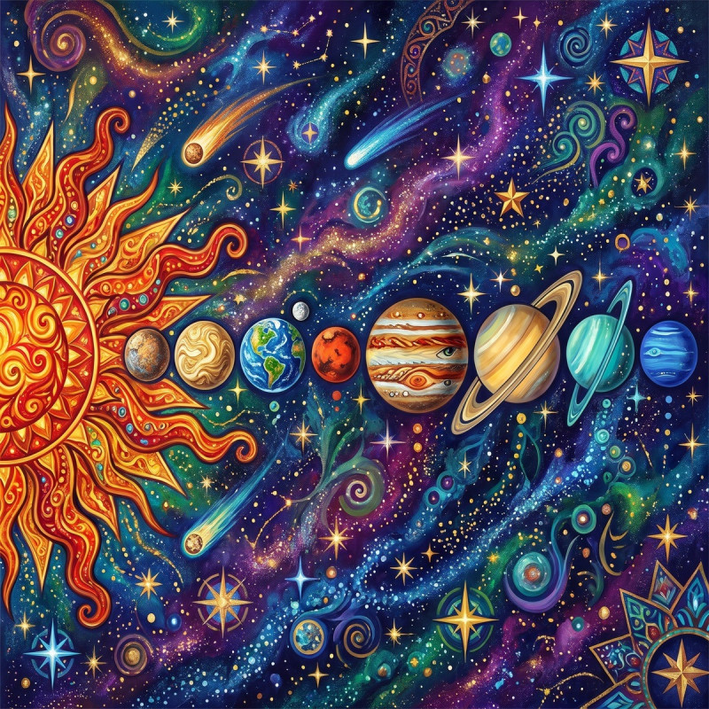 Sonnensystem im Farbenrausch