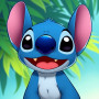 Smiling Stitch Portrait with Tropical Leaves