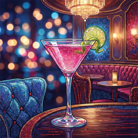 Rosaroter Cocktail im Martiniglas