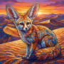 Fennec aux oreilles immenses dans le désert