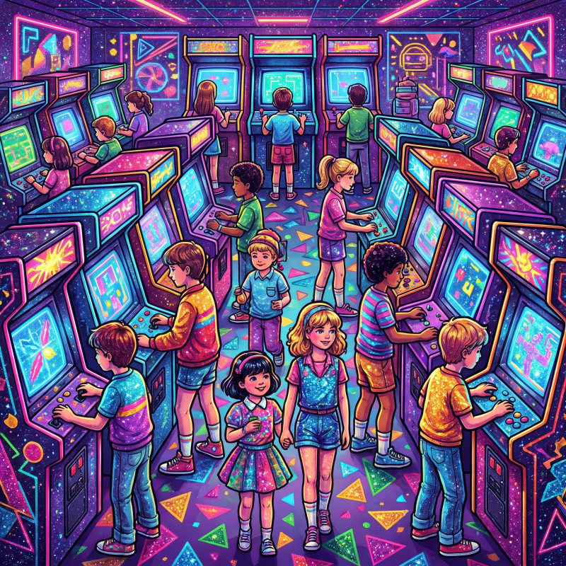 Arcade néon années 1980