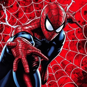 Super-héros araignée au motif toile