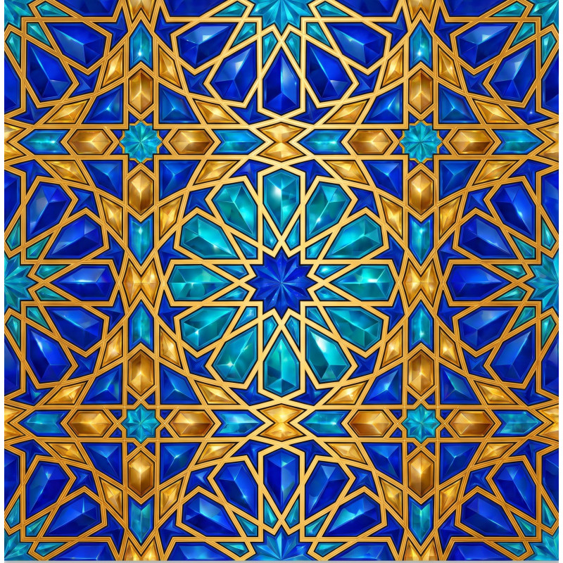Stella Geometrica Islamica Turchese e Oro