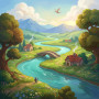 Caped Travelers by Winding River