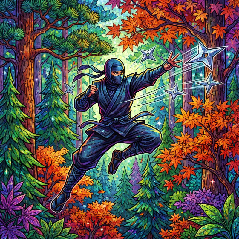 Ninja Shuriken Forest Motion