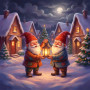Lantern Gnomes in Snowy Christmas Village
