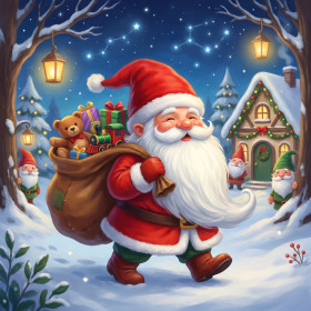 Santa Gnome with Toy Sack