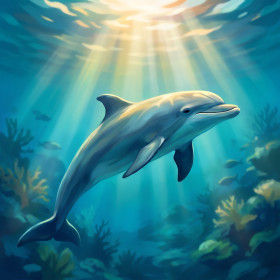 Delfino tra Raggi di Sole