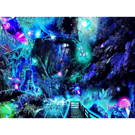  La Forêt Bioluminescente Diamond Painting Forêt