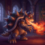 Vurige schildpadsnurk in gotisch kasteel