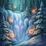 Cascata Ghiacciata e Spiriti Luminosi