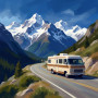 Snowy Mountain Pass Motorhome Journey
