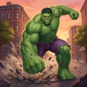 Giant Green Hero City Smash