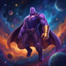 Cosmic Villain with Golden Gauntlet