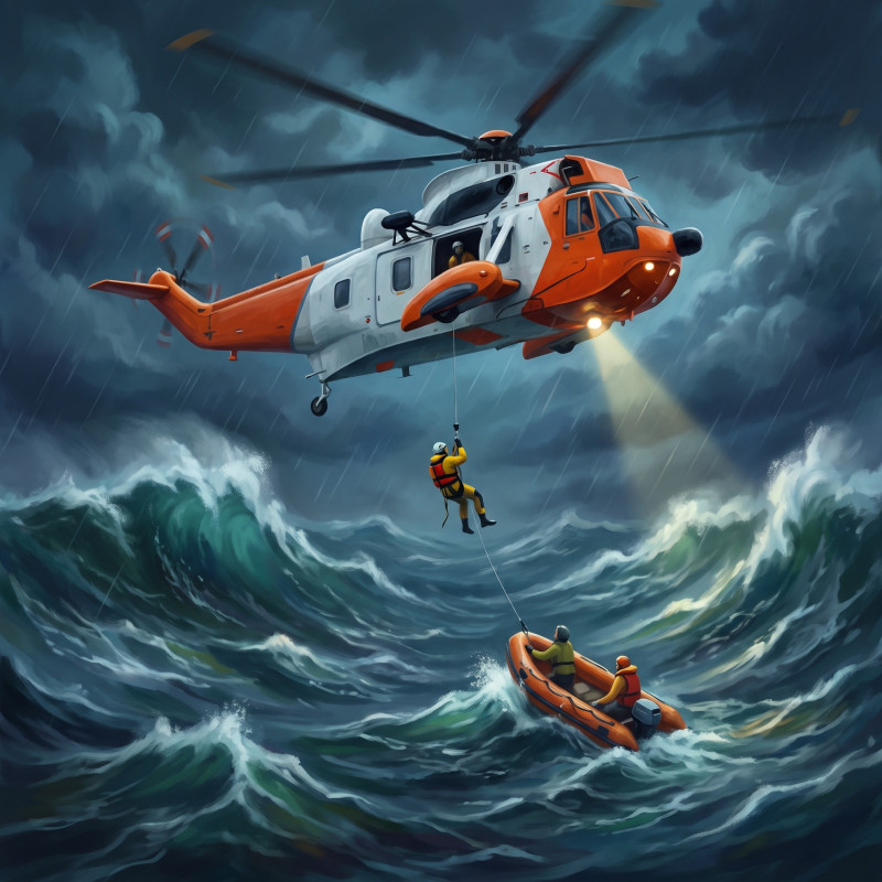 Stormy Sea Helicopter Rescue