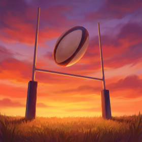Sunset Kick Through the Posts