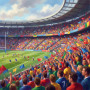 Rugby-Stadion voller Flaggen