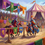Knights Charging Beneath Tournament Banners