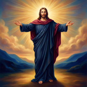 Gesù Cristo con braccia aperte