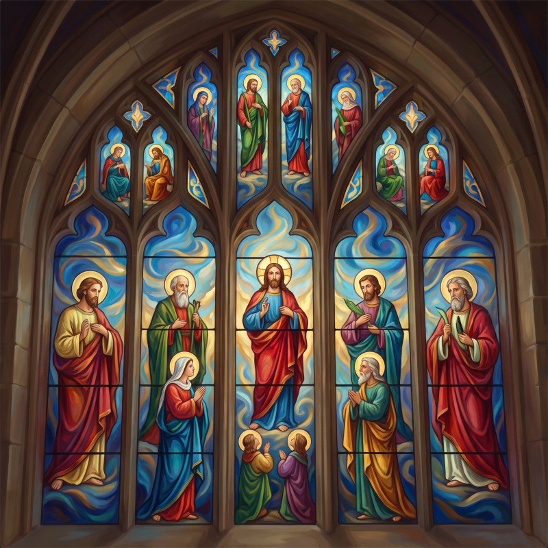Cathedral Stained Glass Saints Window