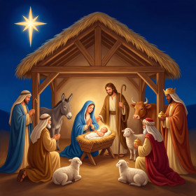 Nativity Under the Guiding Star