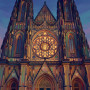 Cathédrale gothique et rosace lumineuse