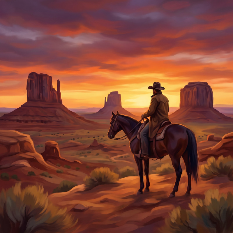 Sunset Rider in Monument Valley