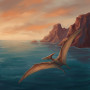 Pterodactylus boven prehistorische kust