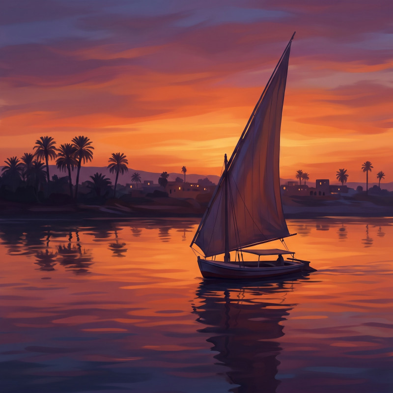 Felucca on the Nile at Sunset
