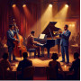 Jazztrio mit Kontrabass, Klavier und Trompete