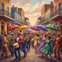 New Orleans Umbrella Street Band Parade