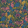 Pink Blue Ochre Honeysuckle Pattern