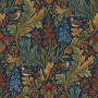 Motif pieds-d'alouette bleu et rouille