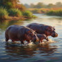 Hippo Family River Splash