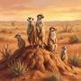 Suricates en sentinelle dans le désert
