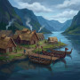 Fjordside Viking Village with Longhouses