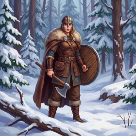 Shield Maiden Snowy Forest