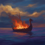 Viking Funeral Boat at Dusk
