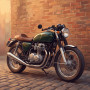 Moto Café Racer al Muro di Mattoni